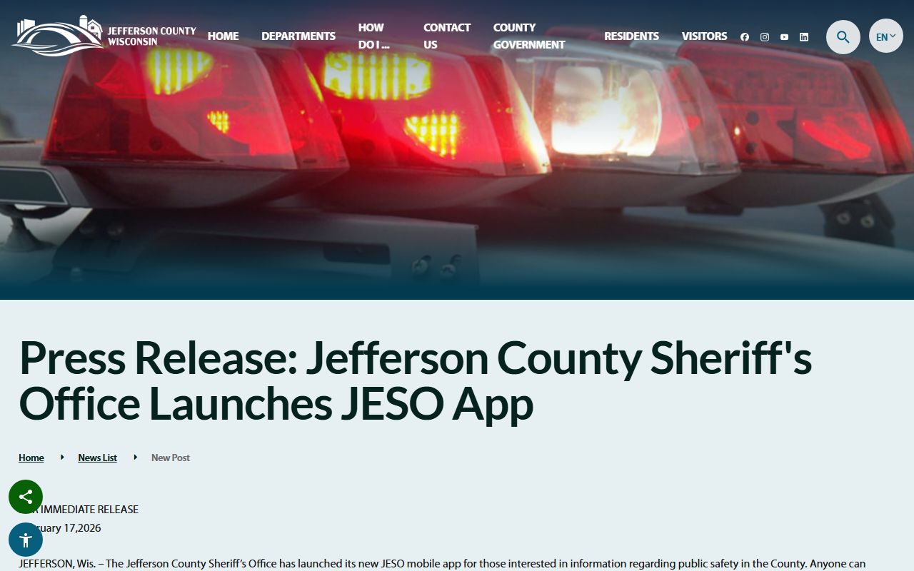 Jefferson County JESO app jail inmate lists and booking photo access channel
